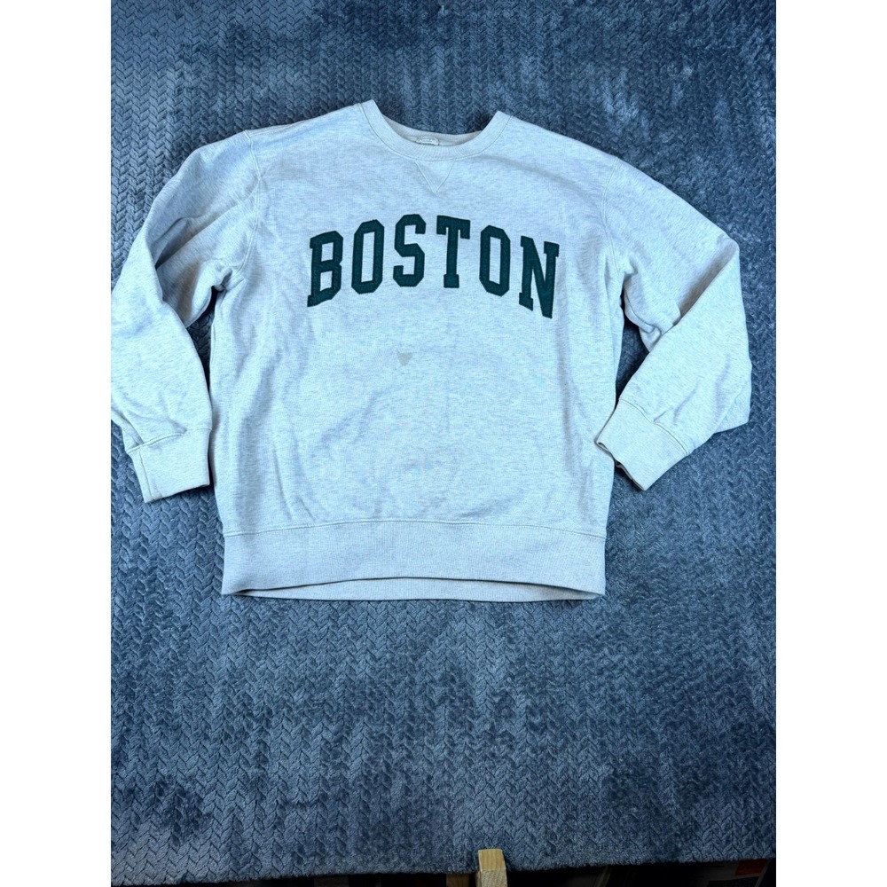 John Galt Shanghai Boston Sweatshirt Mens M Gray Heather Fleece Crew